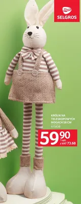 Królik na teleskopowych nogach 58 cm promocja w Selgros