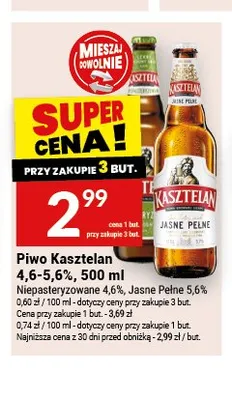 Piwo Kasztelan Jasne Pełne promocja w Twój Market