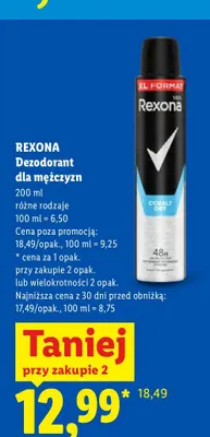 Dezodorant dla mężczyzn Rexona Cobalt Dry promocja w Lidl