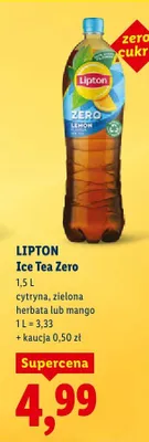 Napój niegazowany Ice Tea Zero cytryna promocja w Lidl