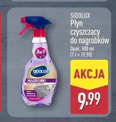 Płyn czyszczący do nagrobków Sidolux promocja w Aldi