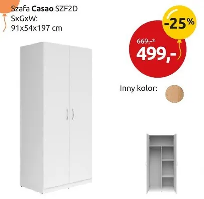 Szafa Casao SZFZD promocja w Black Red White