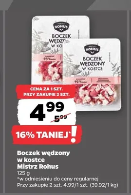 Boczek wędzony w kostce Mistrz Rohus promocja w Netto