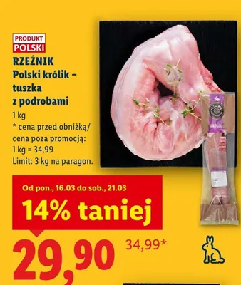 Polski królik - tuszka z podrobami promocja w Lidl