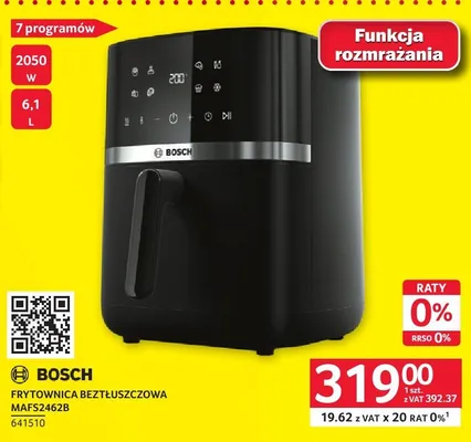 Frytkownica beztłuszczowa Bosch MAF52462B promocja w Selgros