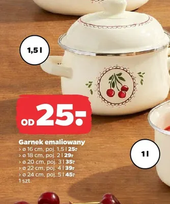 Garnek emaliowany Florina ø16cm promocja w Netto