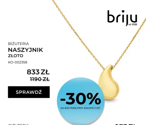 Naszyjnik złoto promocja w Briju
