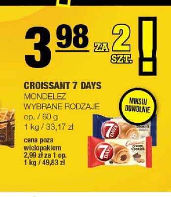 Croissant 7 Days Cream Cookies Mondelez promocja w SPAR
