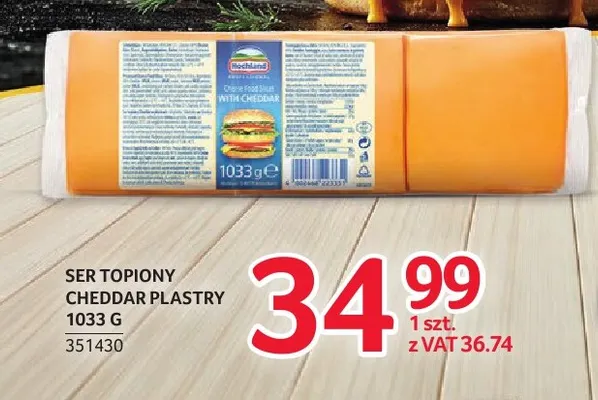 Ser topiony cheddar w plastrach Hochland promocja w Selgros