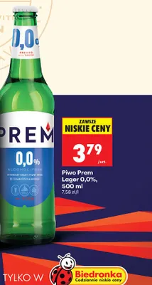 Piwo bezalkoholowe Prem 0,0% promocja w Biedronka