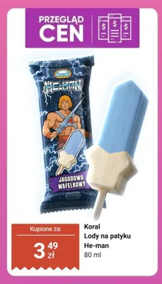 Lody na patyku He-man Koral promocja w Dino