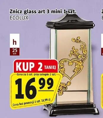 Znicz Glass Art 3 mini Ecolux promocja w Prim Market