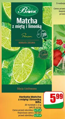 Herbata Matcha z miętą i limonką Bifix promocja w Dino