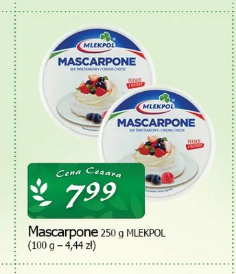 Ser Mascarpone Mlekpol promocja w CEZAR Delikatesy