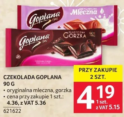 Czekolada GOPLANA 90 G promocja w Selgros