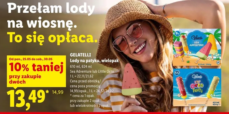 Lody na patyku Gelatelli Sea Adventure wielopak promocja w Lidl