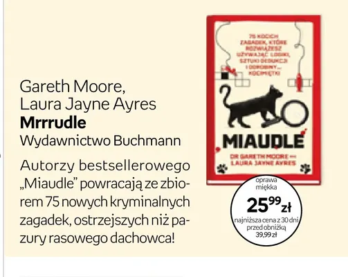 Książka Miaudle Gareth Moore, Laura Jayne Ayres promocja w Empik