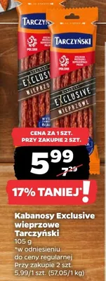 Kabanosy Exclusive wieprzowe Tarczyński promocja w Netto