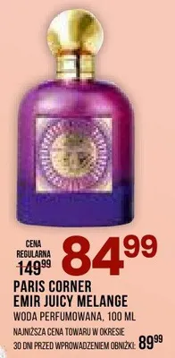 Woda perfumowana Paris Corner Emir Juicy Melange promocja w Drogerie Natura