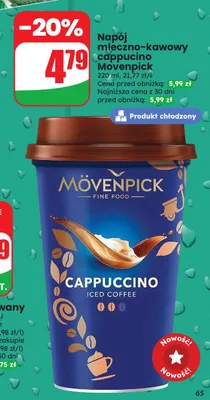 Napój mleczno-kawowy Cappuccino Mövenpick promocja w Dino
