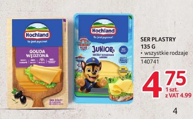 Ser plastry Hochland Junior promocja w Selgros