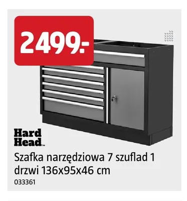 Szafka narzędziowa 7 szuflad 1 drzwi 136x95x46 cm Hard Head promocja w Jula