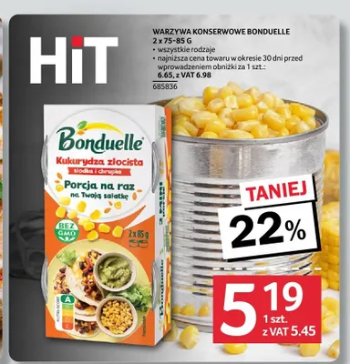 Warzywa konserwowe Bonduelle promocja w Selgros