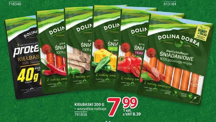 Kiełbaski proteinowe Dolina Dobra promocja w Selgros