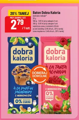 Baton Dobra Kaloria À la Muffin Jagodowy promocja w POLOmarket