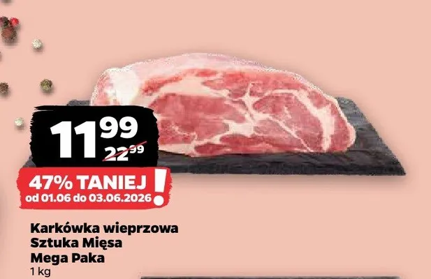 Karkówka wieprzowa Sztuka Mięsa Mega Paka promocja w Netto