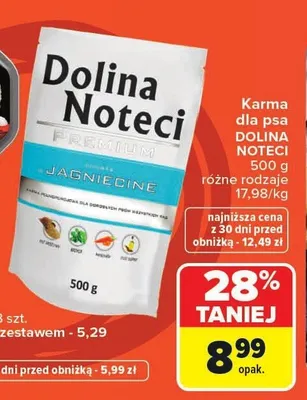 Karma dla psa Dolina Noteci Premium jagnięcina promocja w Carrefour