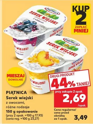 Serek wiejski z owocami promocja w Kaufland