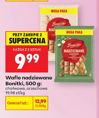 Wafle nadziewane chałwowe Bonitki promocja w Biedronka