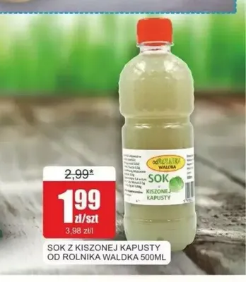 Sok z kiszonej kapusty Od Rolnika Waldka promocja w Bingo