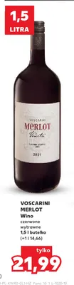 Wino czerwone wytrawne Merlot Voscarini promocja w Kaufland