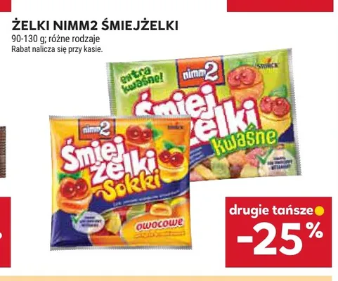Żelki nimm2 Śmiejżelki Kwaśne promocja w Stokrotka