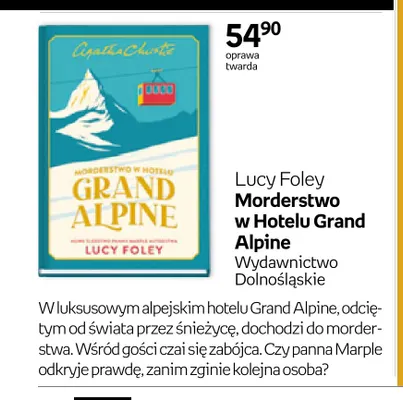 Książka Lucy Foley Morderstwo w Hotelu Grand Alpine promocja w Empik