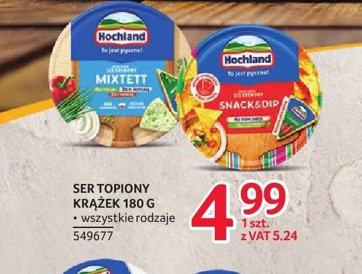 Ser topiony krążek Hochland Mixtett promocja w Selgros