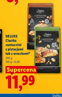 Ciastka cantuccini z pistacjami Deluxe promocja w Lidl