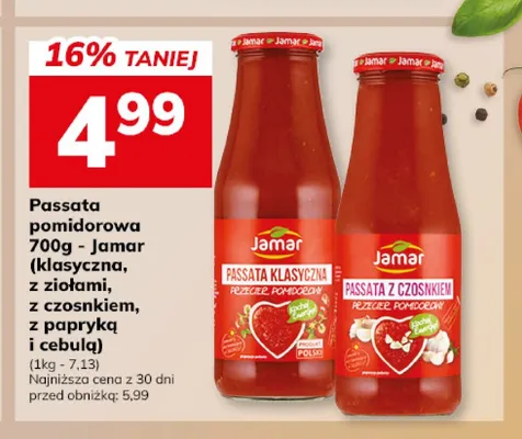 Passata pomidorowa z czosnkiem Jamar promocja w Hitpol
