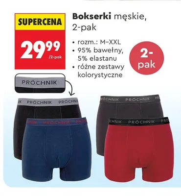 Bokserki męskie Próchnik 2-pak promocja w Biedronka
