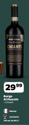 Wino czerwone wytrawne Borgo Al Pascolo Chianti promocja w Netto