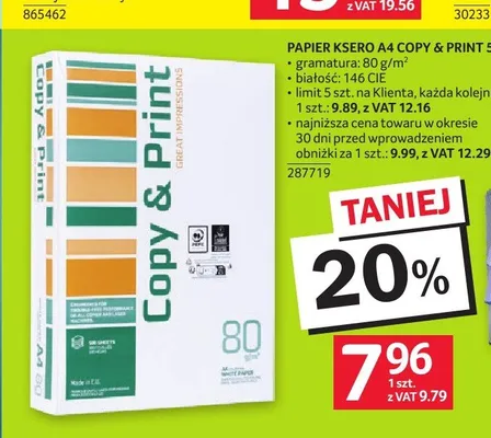 Papier ksero A4 Copy & Print 500 arkuszy promocja w Selgros