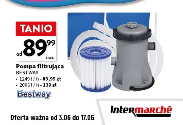 Pompa filtrująca BESTWAY 2006l/h promocja w Intermarche
