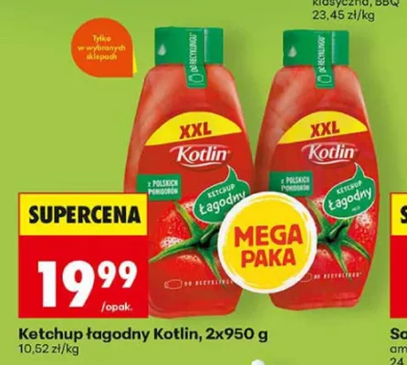 Ketchup łagodny Kotlin 2-pak 950g promocja w Biedronka