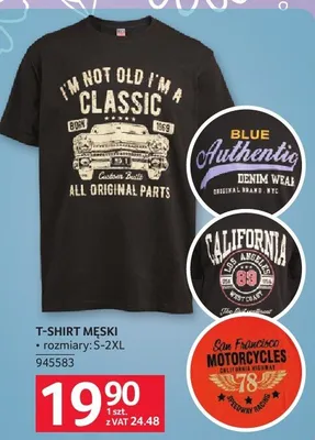 T-shirt męski różne wzory promocja w Selgros