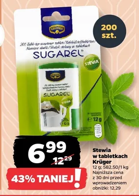 Stevia w tabletkach Krüger Sugarel promocja w Netto