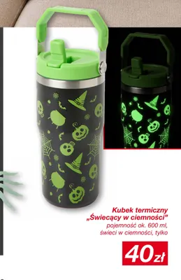Kubek termiczny Świecący w ciemności 600 ml promocja w KiK