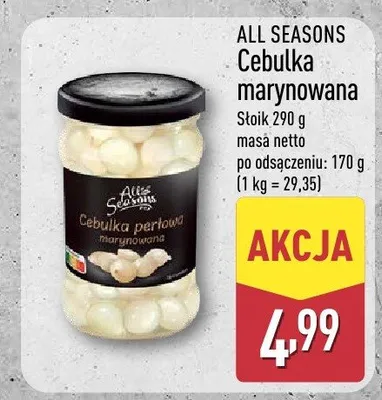 Cebulka marynowana All Seasons promocja w Aldi