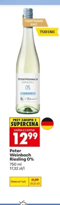 Wino bezalkoholowe Peter Weinbach Riesling 0% promocja w Biedronka